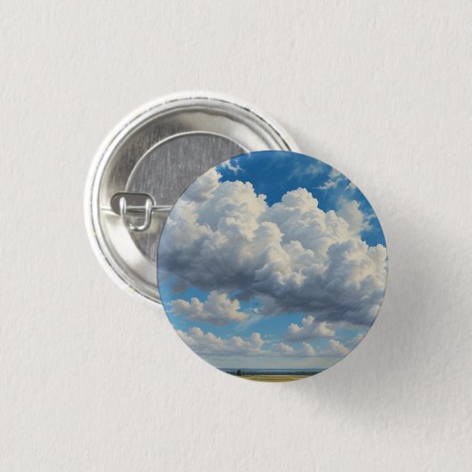 Weiße Wolken und klarer blauer Himmel Button (Vorne & Hinten)