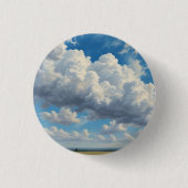Weiße Wolken und klarer blauer Himmel Button (Vorderseite)