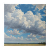 Weiße Wolken und klarer blauer Himmel Fliese (Vorderseite)