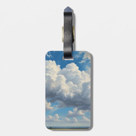 Weiße Wolken und klarer blauer Himmel Gepäckanhänger (Rückseite vertikal)