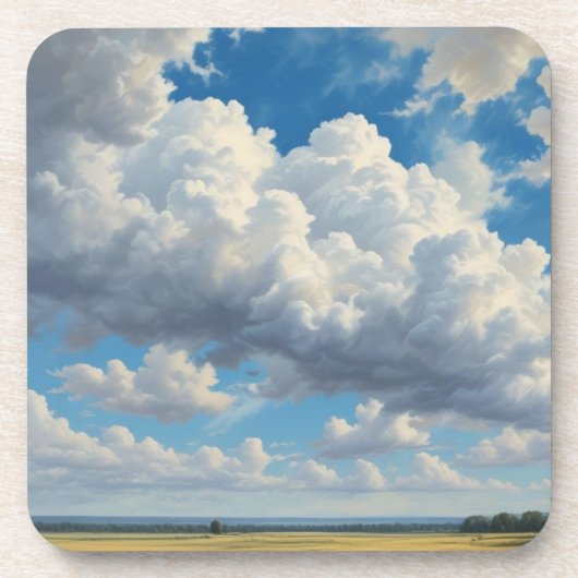 Weiße Wolken und klarer blauer Himmel Getränkeuntersetzer (Vorderseite)