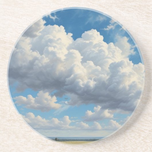 Weiße Wolken und klarer blauer Himmel Getränkeuntersetzer (Vorne)