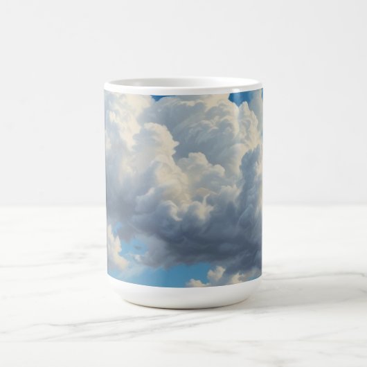 Weiße Wolken und klarer blauer Himmel Kaffeetasse (Mittel)
