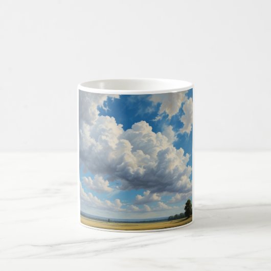 Weiße Wolken und klarer blauer Himmel Kaffeetasse (Mittel)