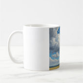 Weiße Wolken und klarer blauer Himmel Kaffeetasse (Links)