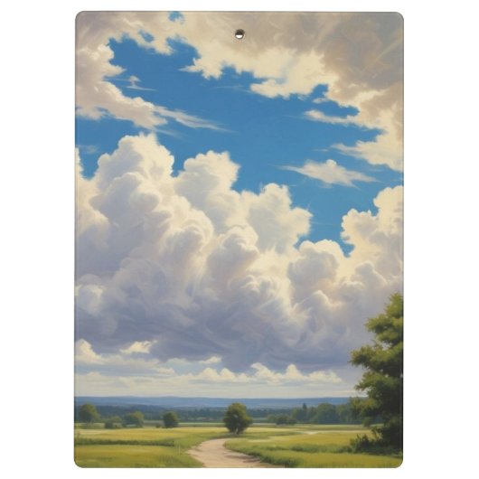 Weiße Wolken und klarer blauer Himmel Klemmbrett (Rückseite)