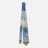 Weiße Wolken und klarer blauer Himmel Krawatte (Rückseite)