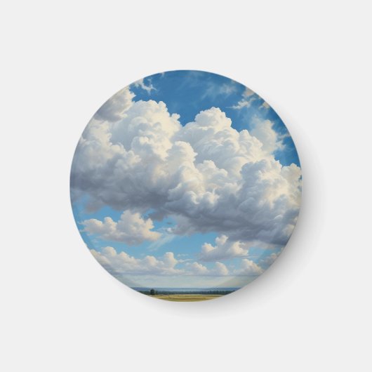 Weiße Wolken und klarer blauer Himmel Magnet (Vorne)