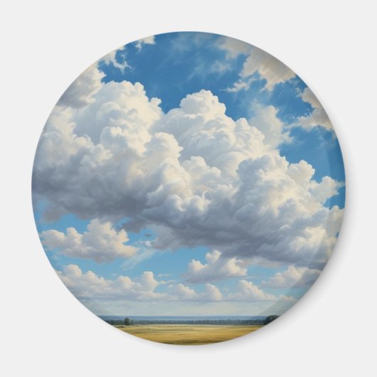 Weiße Wolken und klarer blauer Himmel Magnet (Vorne)