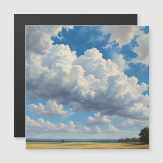 Weiße Wolken und klarer blauer Himmel Magnetkarte (Vorne/Hinten)