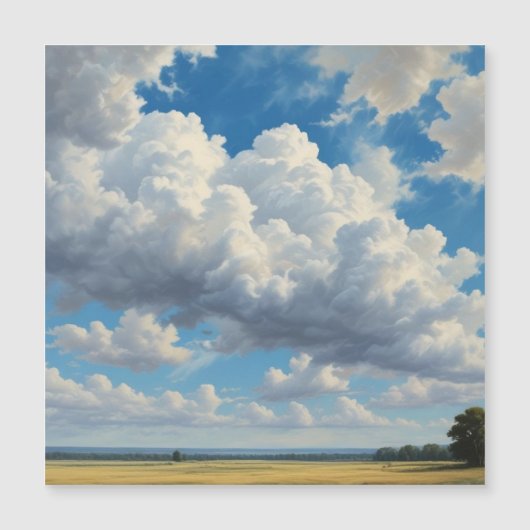 Weiße Wolken und klarer blauer Himmel Magnetkarte (Vorderseite)