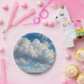 Weiße Wolken und klarer blauer Himmel Pappteller (Party)