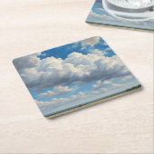 Weiße Wolken und klarer blauer Himmel Rechteckiger Pappuntersetzer (angewinkelt)
