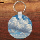 Weiße Wolken und klarer blauer Himmel Schlüsselanhänger (Rückseite)
