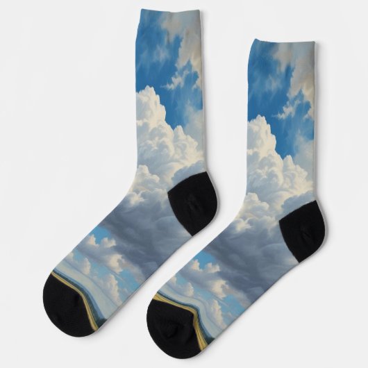 Weiße Wolken und klarer blauer Himmel Socken (Linkes Detail)