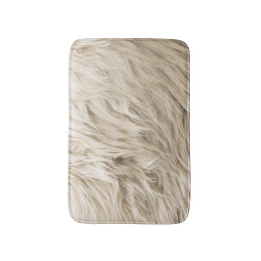 Weiße Wolle Fluffy Textur Hintergrund Badematte (Vorderseite Vertikal)