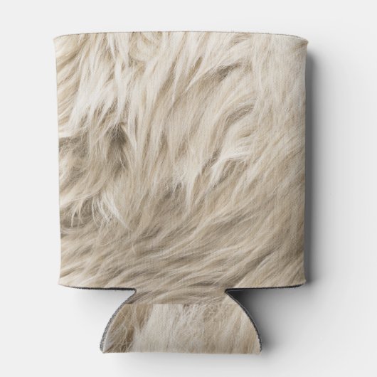 Weiße Wolle Fluffy Textur Hintergrund Dosenkühler (Rückseite)