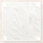 Weiße Wolle Fluffy Textur Hintergrund Glasuntersetzer (Rückseite)