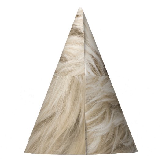 Weiße Wolle Fluffy Textur Hintergrund Partyhütchen (Rückseite)