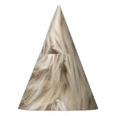 Weiße Wolle Fluffy Textur Hintergrund Partyhütchen (Links)