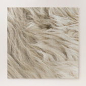 Weiße Wolle Fluffy Textur Hintergrund Puzzle (Horizontal)