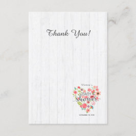 Weiße Wood & Pink Blütenmädchen Kinderdusche Einladung