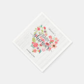 Weiße Wood & Pink Blütenmädchen Kinderdusche Serviette (Ecke)