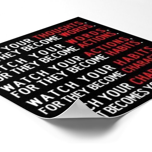 Weiße Worte Poster (Ecke)