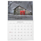 Weiße Wörter und Fotografie Kalender (Mär 2027)