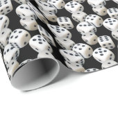 Weiße Würfel auf schwarz Geschenkpapier (Rolleneckpunkt)