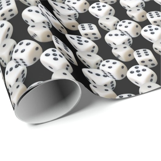Weiße Würfel auf schwarz Geschenkpapier (Rolleneckpunkt)