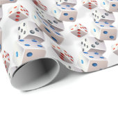 Weiße Würfel mit farbigen Punkten Geschenkpapier (Rolleneckpunkt)