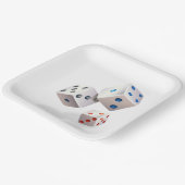 Weiße Würfel mit farbigen Punkten Pappteller (Gewinkelt)