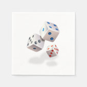 Weiße Würfel mit farbigen Punkten Serviette (Vorderseite)