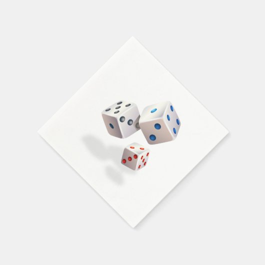 Weiße Würfel mit farbigen Punkten Serviette (Ecke)