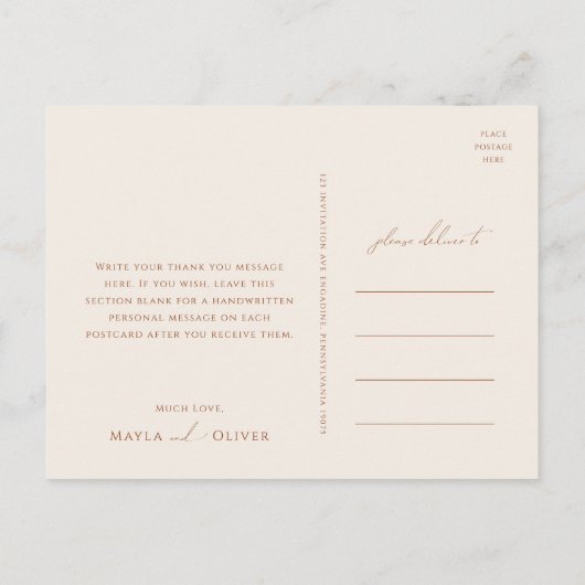 Weiße Wüste Beige Horizontal Foto Vielen Dank Postkarte (Rückseite)