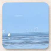 Weiße Yacht und ruhige Meere Getränkeuntersetzer (Vorderseite)