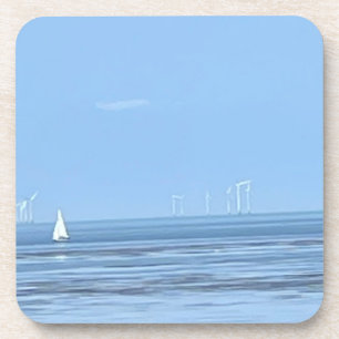 Weiße Yacht und ruhige Meere Getränkeuntersetzer