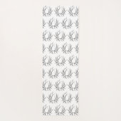 Weiße Yogamatze mit Lotus-Blume-Motivationsmuster Yogamatte (Rückseite)