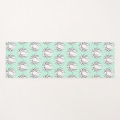 Weiße Yogamatze mit Lotus-Blume-Motivationsmuster Yogamatte (Vorderseite (Horizontal))