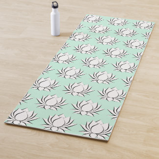 Weiße Yogamatze mit Lotus-Blume-Motivationsmuster Yogamatte