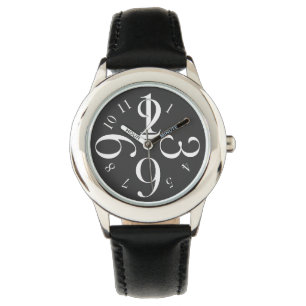Weiße Zahl Armbanduhr