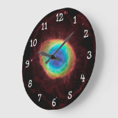 Weiße Zahlen Ring Nebula Celestial Space Foto Große Wanduhr (Winkel)