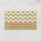 Weiße Zickzack Geschäftskarten Visitenkarte (Rückseite)