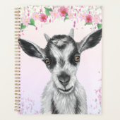 Weiße Ziege mit Blume Planer (Vorderseite)