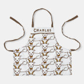 Weiße Ziege Personalisiert Schürze (Vorderseite)