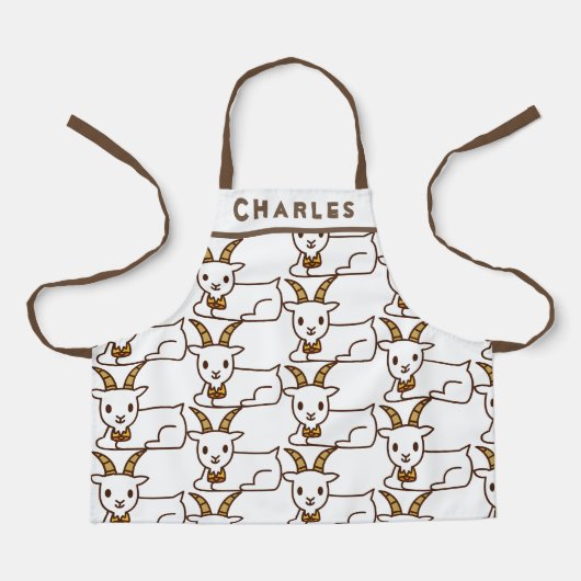 Weiße Ziege Personalisiert Schürze (Vorderseite)