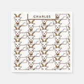 Weiße Ziege Personalisiert Serviette (Vorderseite)