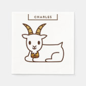 Weiße Ziege Personalisiert Serviette (Vorderseite)
