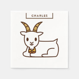Weiße Ziege Personalisiert Serviette